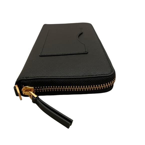 TORY BURCH Emerson Wristlet Zip Continental Wallet Saffiano Leather Black NEW - Picture 14 of 16